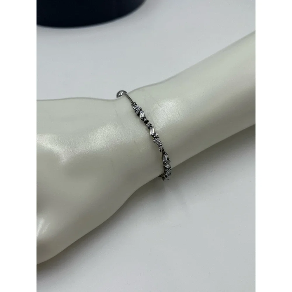 Pandora Glacial Beauty Sliding Bracelet Bolo (Item #597558CZ) Baguette Adj